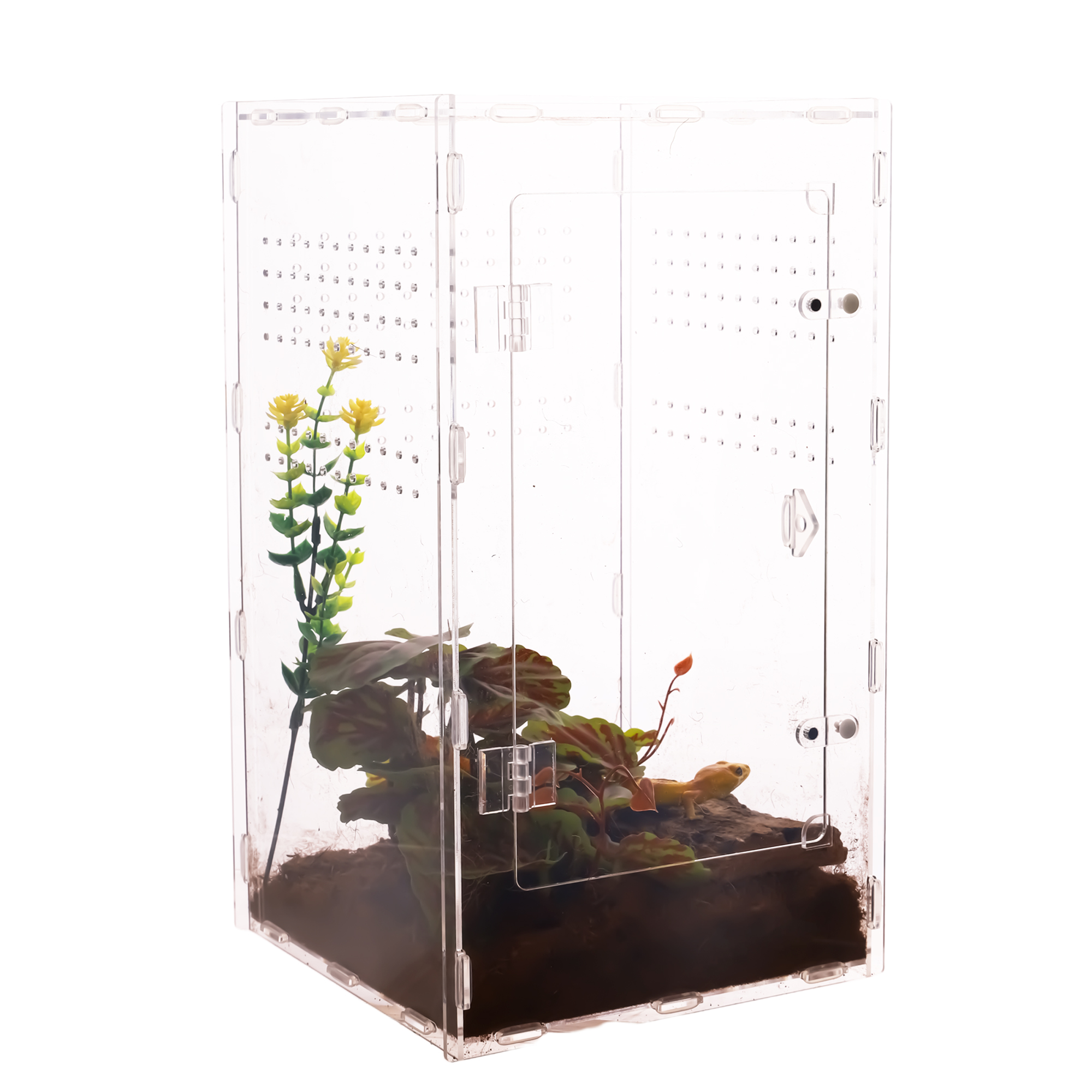 Recinto de acrílico transparente para reptiles con apilable para geckos y lagartos