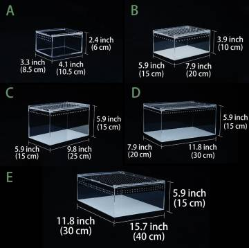 Recinto acrílico integrado para reptiles con tapa deslizante integrada: ideal para geckos y reptiles pequeños