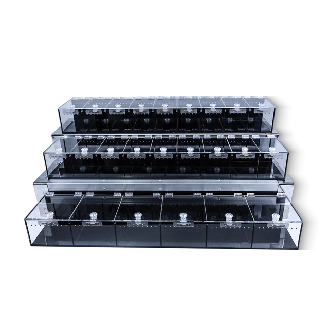 Exhibición acrílica de reptiles escaparate de 3 niveles para Expo