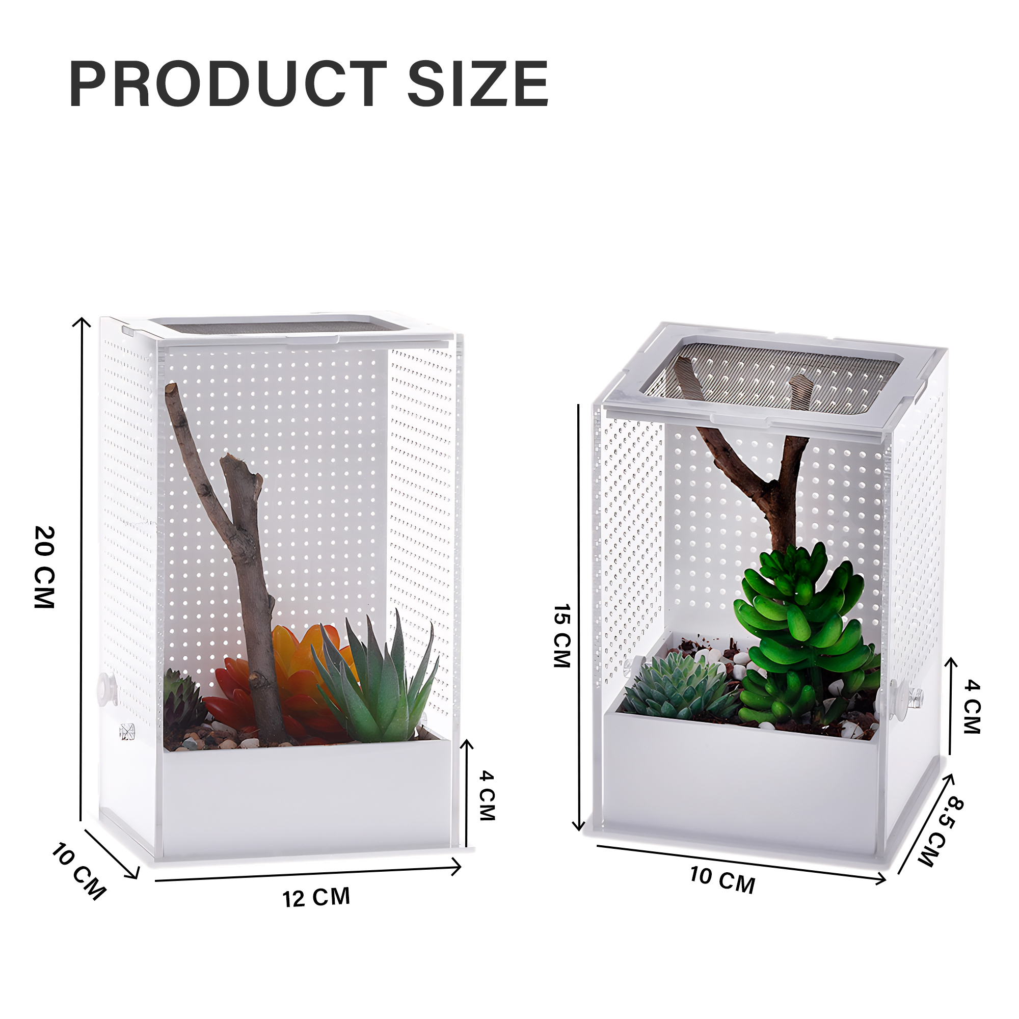 Caja de cría de Mantis religiosa clásica, Simple, transparente, personalizable, transpirable para jaula de Reptiles, terrario acrílico para mascotas