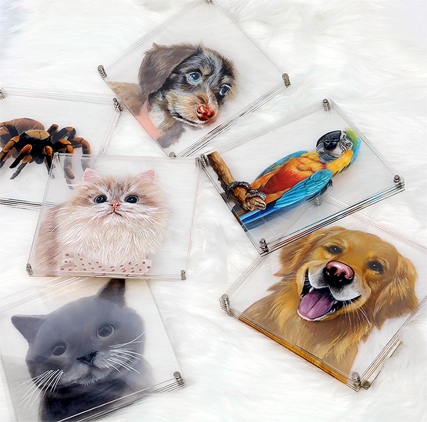 Retrato de mascota acrílico personalizado
