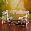 Caja de alimentación de reptiles acrílica desmontable de alta transparencia